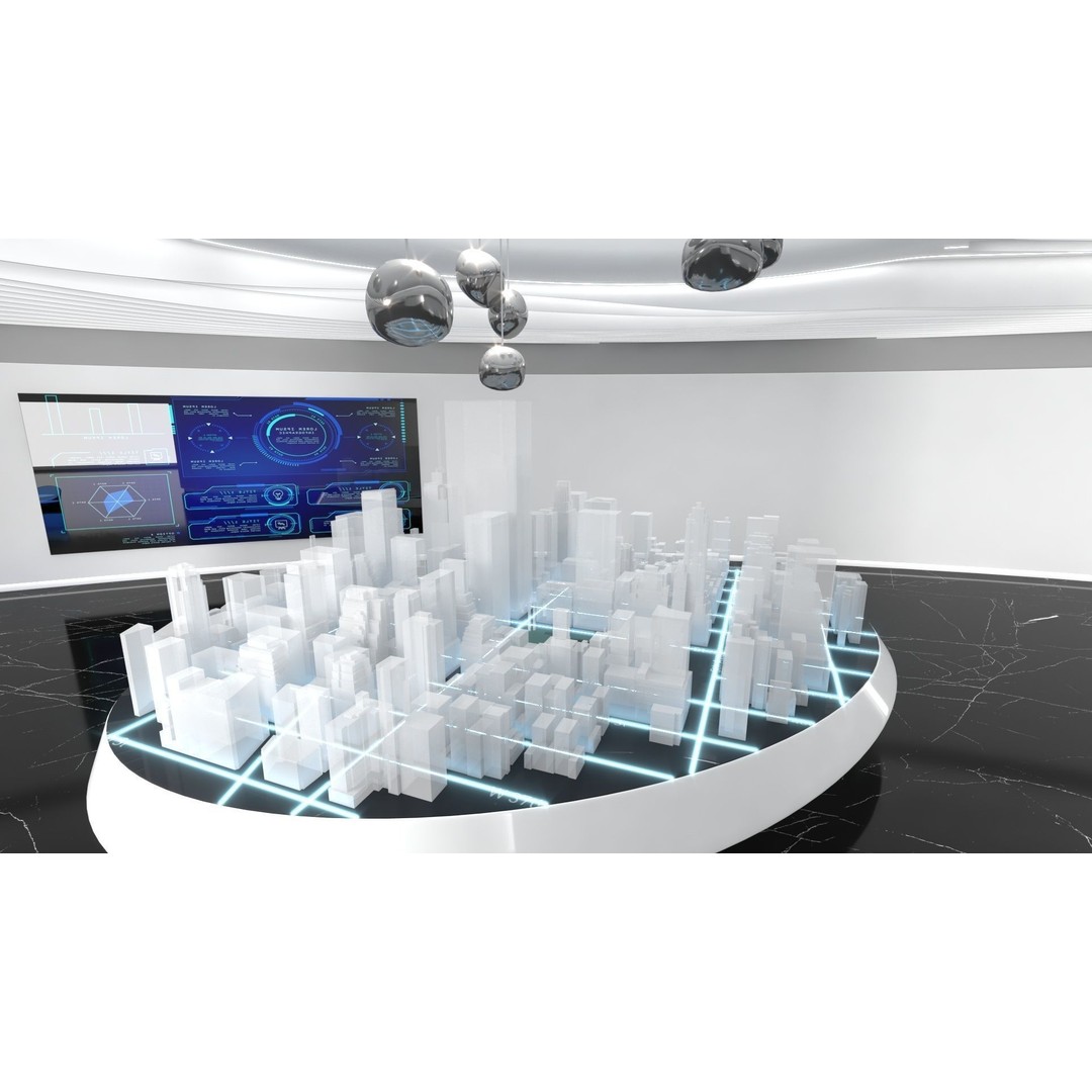 Futuristic Exhibition Room 3D Model – Contemporary Architectural Showroom, FBX, OBJ, Blender - View 8