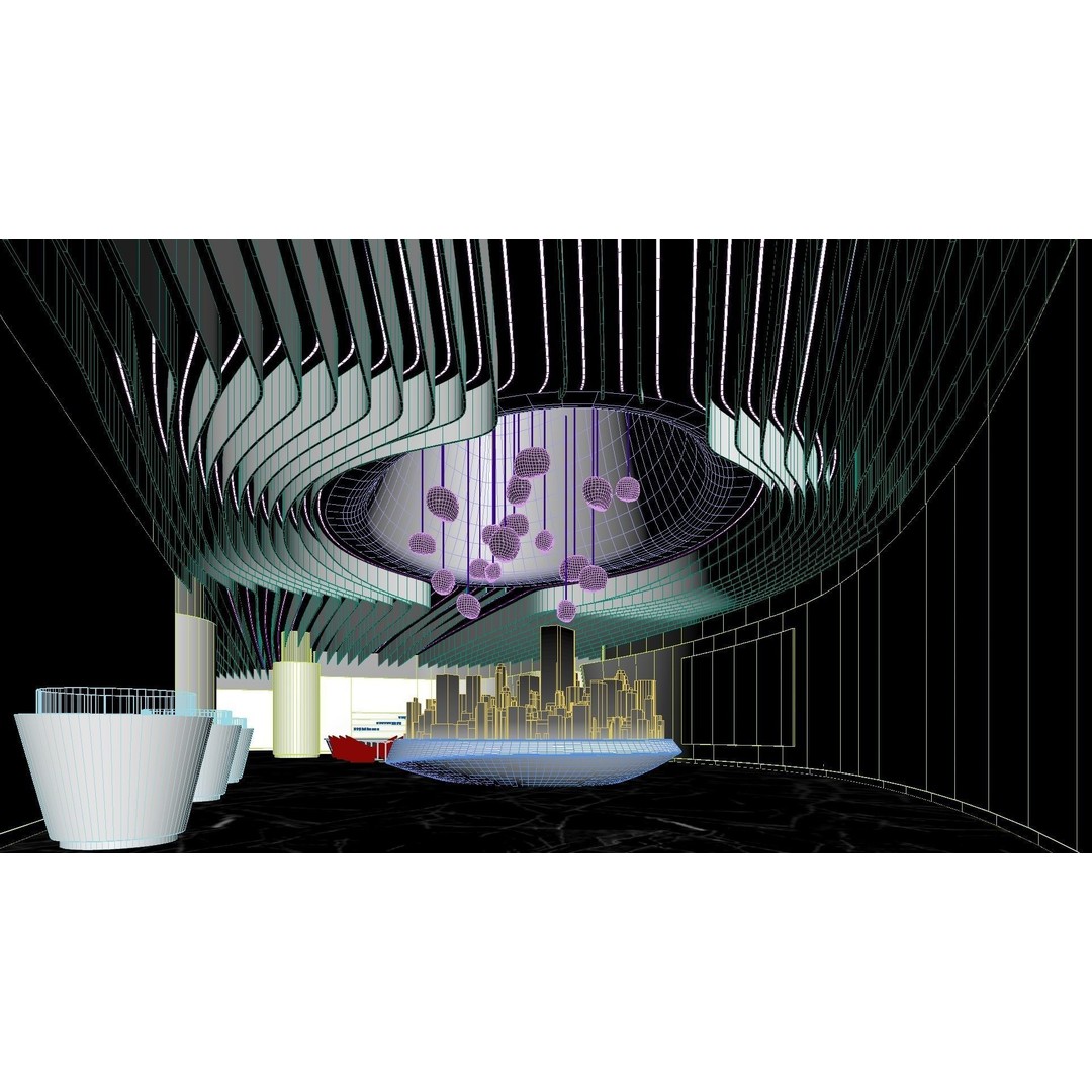 Futuristic Exhibition Room 3D Model – Contemporary Architectural Showroom, FBX, OBJ, Blender - View 9