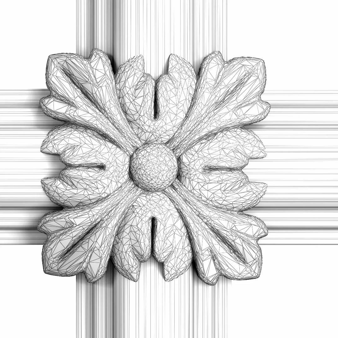 Decorative Panel 3D Model – High-Quality Ornamental Design, FBX