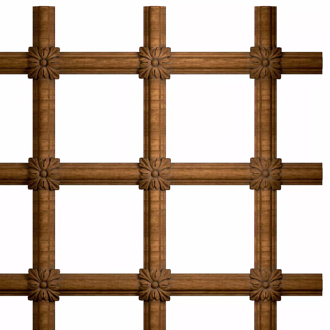 Decorative Panel 3D Model – High-Quality Ornamental Design, FBX - View 4