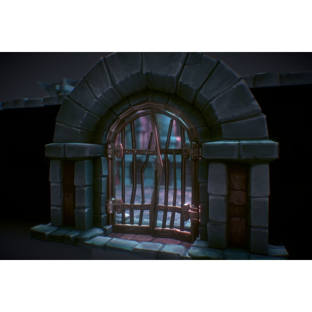 Dungeon Starter Set 3D Model – Low Poly Hand Painted Game Asset, FBX - View 10
