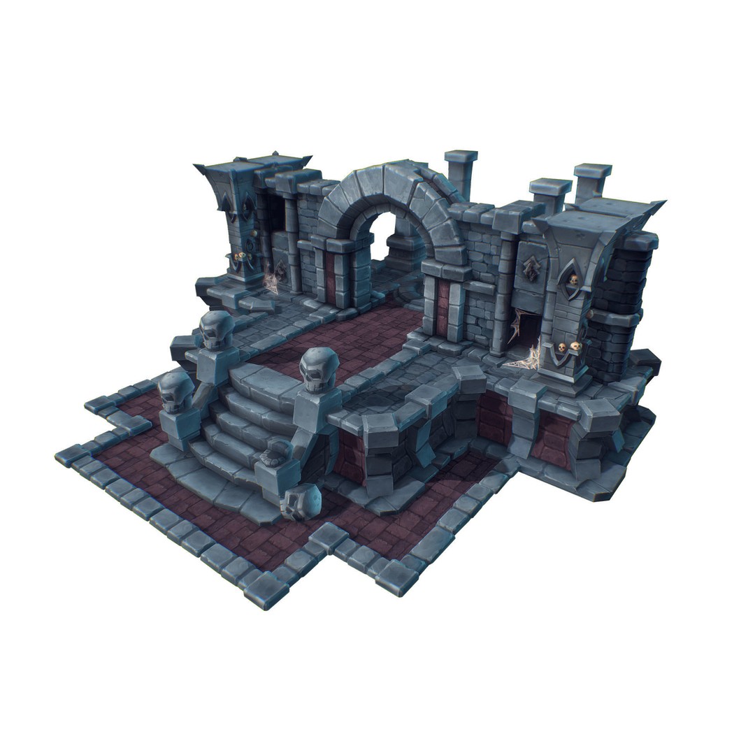 Dungeon Starter Set 3D Model – Low Poly Hand Painted Game Asset, FBX - View 12