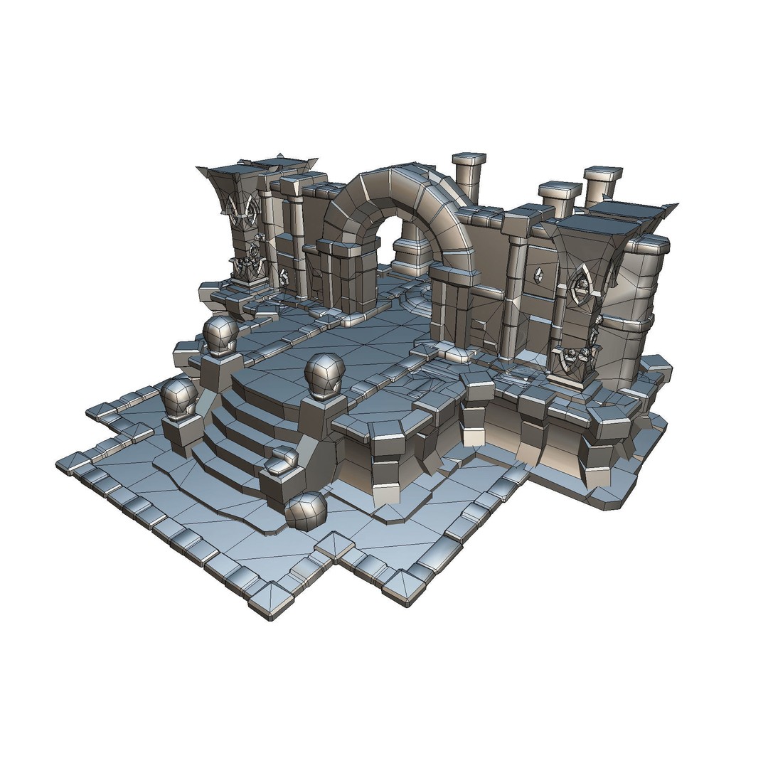Dungeon Starter Set 3D Model – Low Poly Hand Painted Game Asset, FBX - View 13