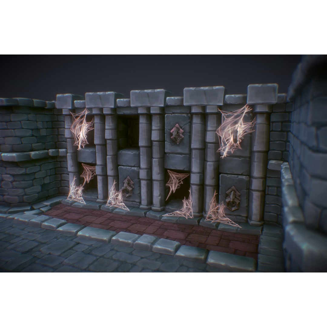 Dungeon Starter Set 3D Model – Low Poly Hand Painted Game Asset, FBX - View 9