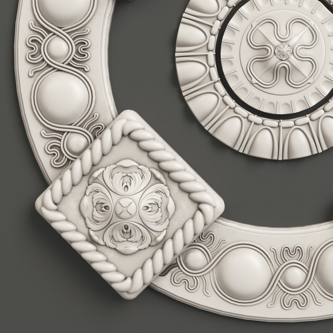 Rosette 2 3D Model – Decorative Ceiling Medallion, FBX, OBJ - View 5