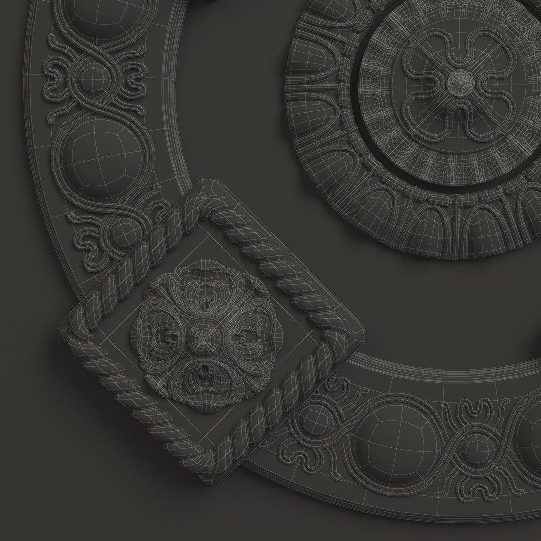 Rosette 2 3D Model – Decorative Ceiling Medallion, FBX, OBJ - View 6