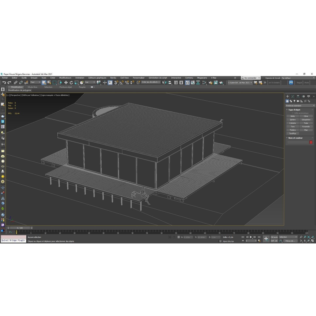 Paper House 3D Model – Architectural Structure, PBR Textures, FBX, OBJ