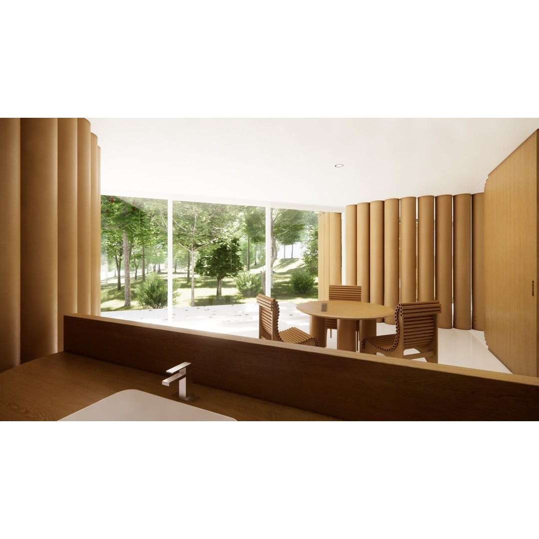 Paper House 3D Model – Architectural Structure, PBR Textures, FBX, OBJ - View 12