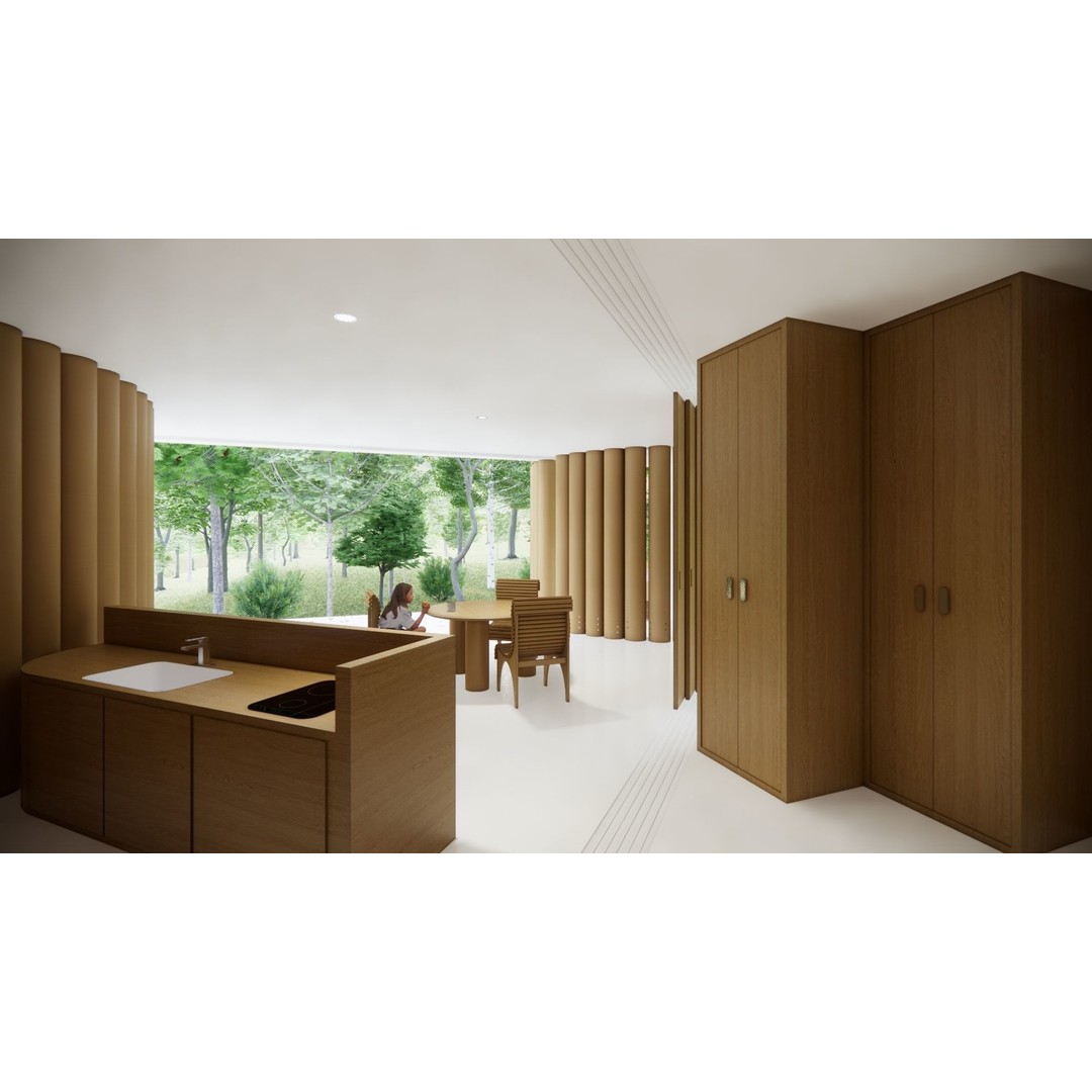 Paper House 3D Model – Architectural Structure, PBR Textures, FBX, OBJ - View 13