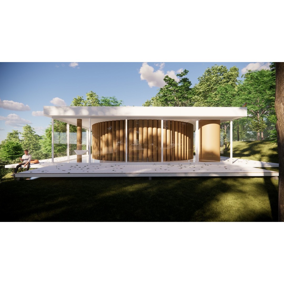 Paper House 3D Model – Architectural Structure, PBR Textures, FBX, OBJ - View 8