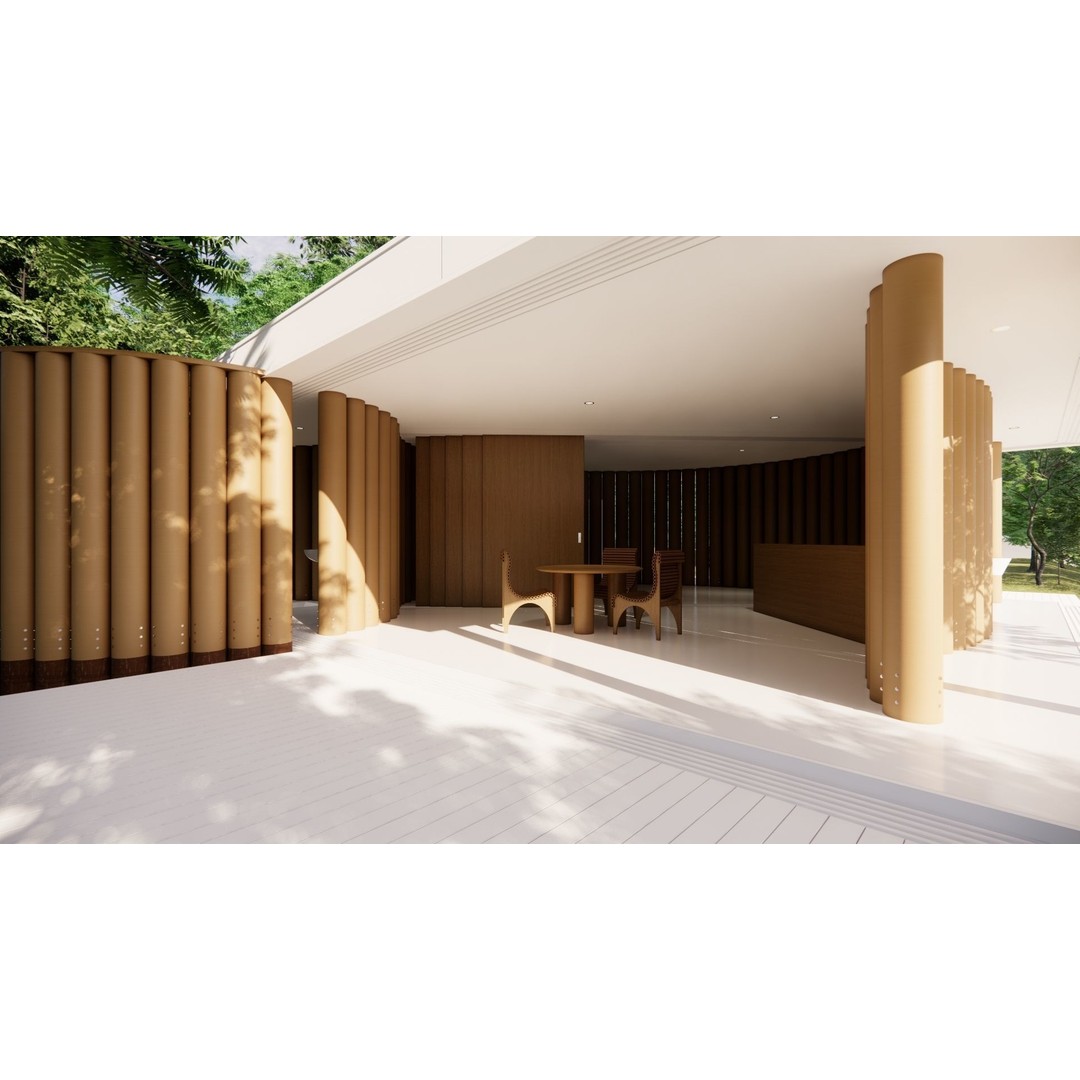 Paper House 3D Model – Architectural Structure, PBR Textures, FBX, OBJ - View 9