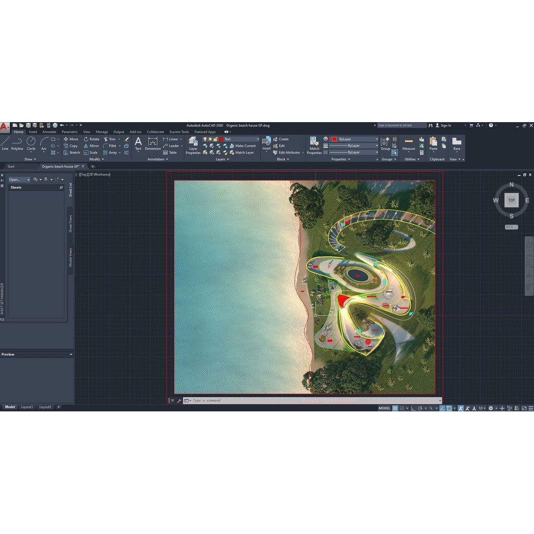 Organic Beach Villa House 3D Model – Luxurious Architectural Design, FBX, OBJ - View 8