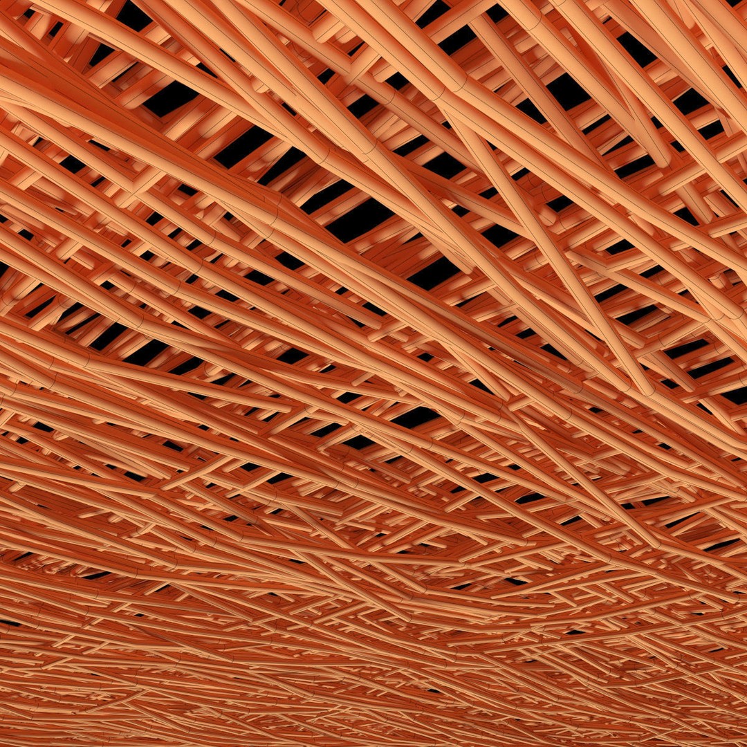 Wood Branch Beam 3D Model – Architectural Decoration, FBX, PBR Textures