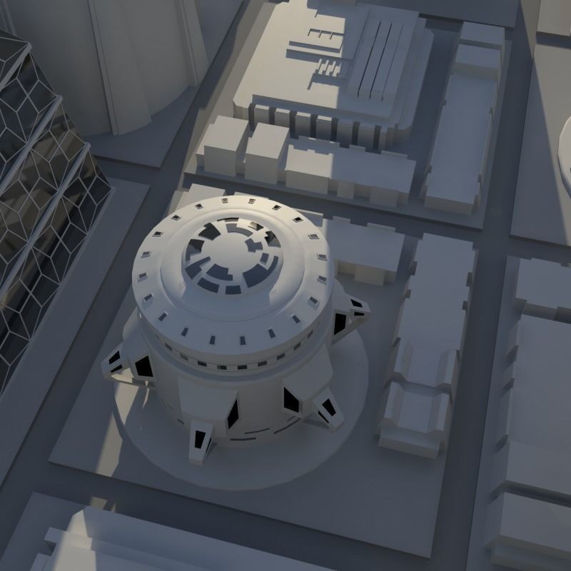 Futuristic City 3D Model – Stylized Cityscape, Maya, FBX, OBJ - View 6