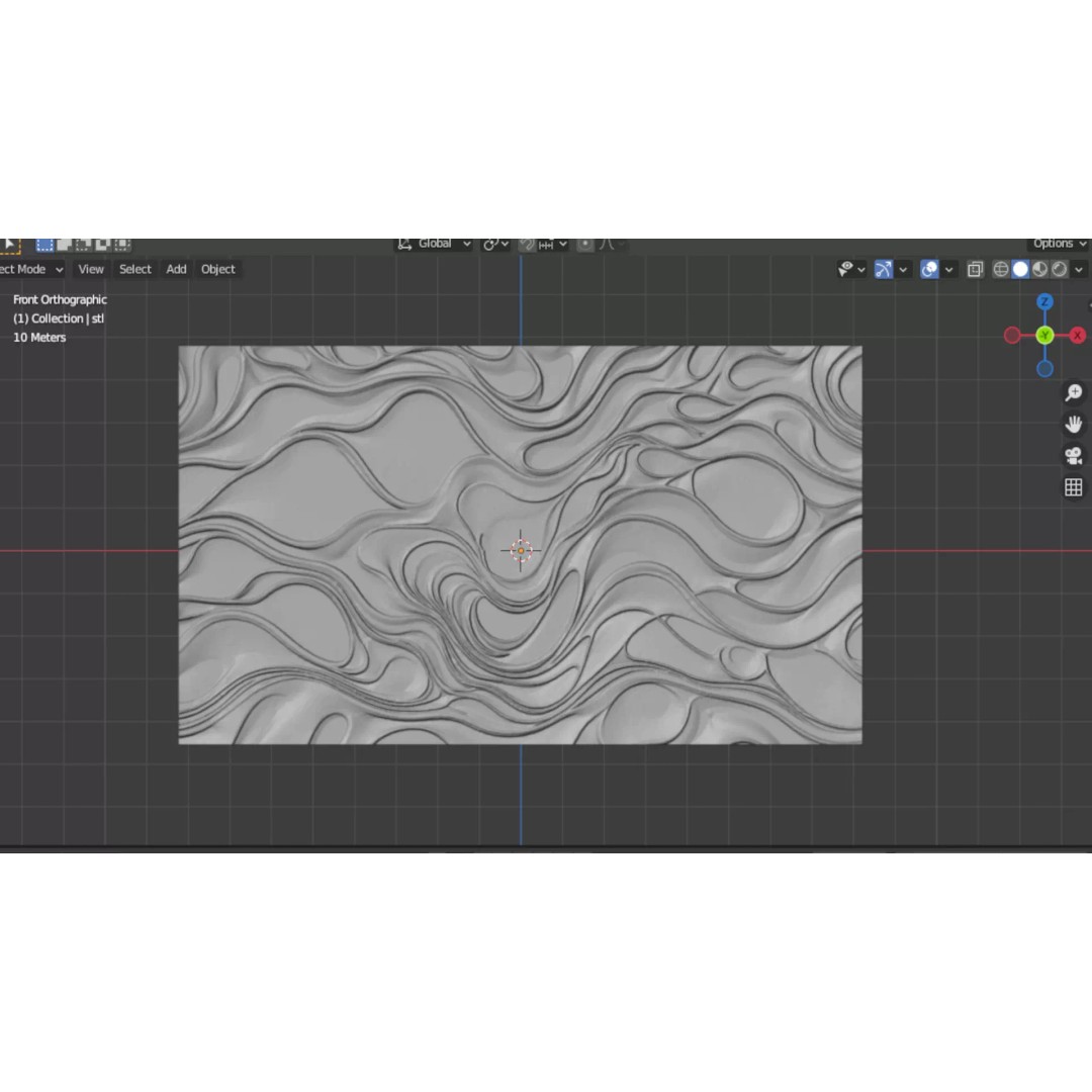 Modern Panel Wall Decor 3D Model – Artistic Relief for CNC & 3D Printing - View 10