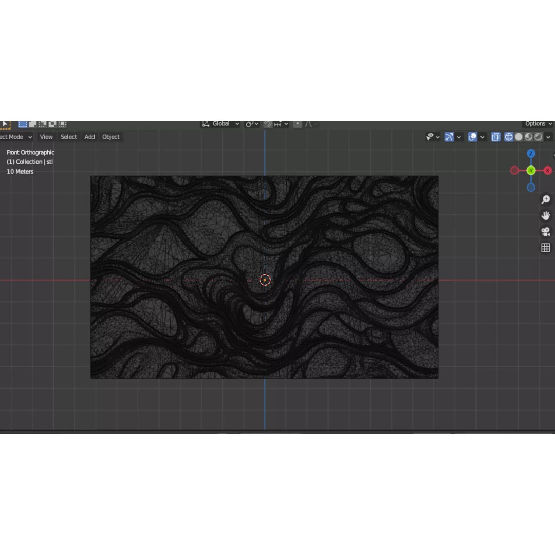Modern Panel Wall Decor 3D Model – Artistic Relief for CNC & 3D Printing - View 12