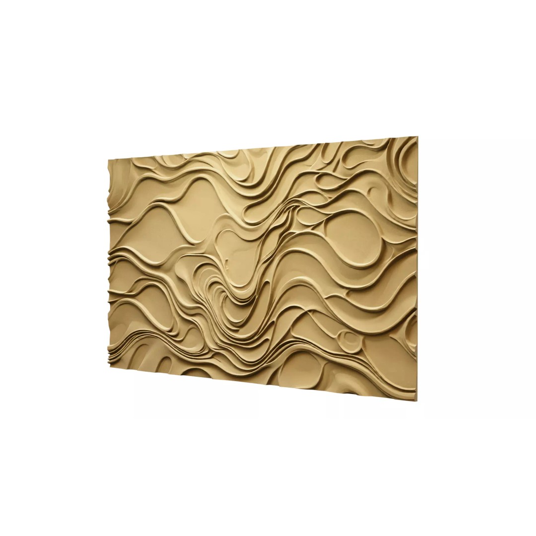 Modern Panel Wall Decor 3D Model – Artistic Relief for CNC & 3D Printing - View 13