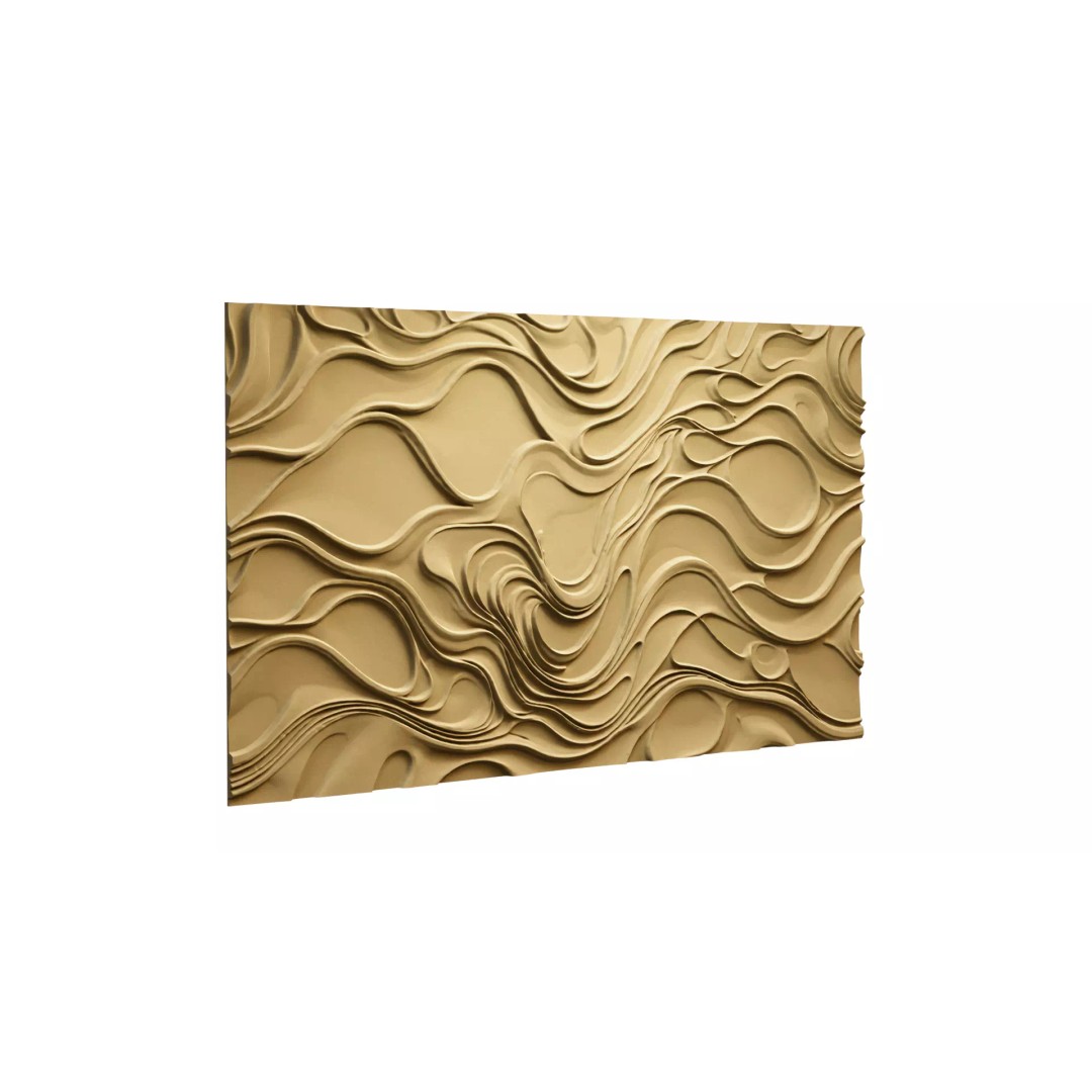 Modern Panel Wall Decor 3D Model – Artistic Relief for CNC & 3D Printing - View 4