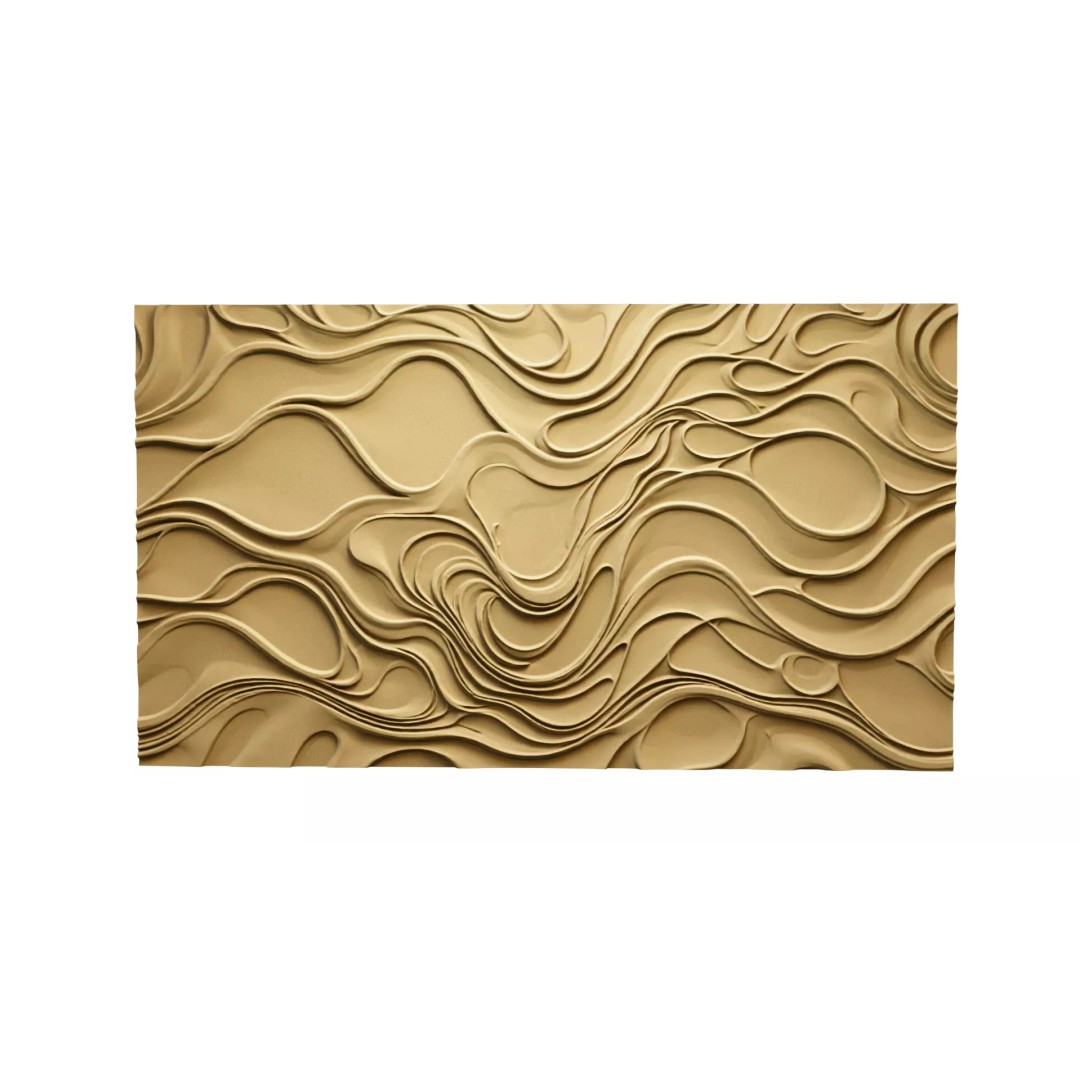 Modern Panel Wall Decor 3D Model – Artistic Relief for CNC & 3D Printing - View 5