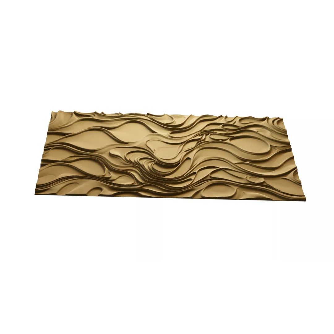 Modern Panel Wall Decor 3D Model – Artistic Relief for CNC & 3D Printing - View 7