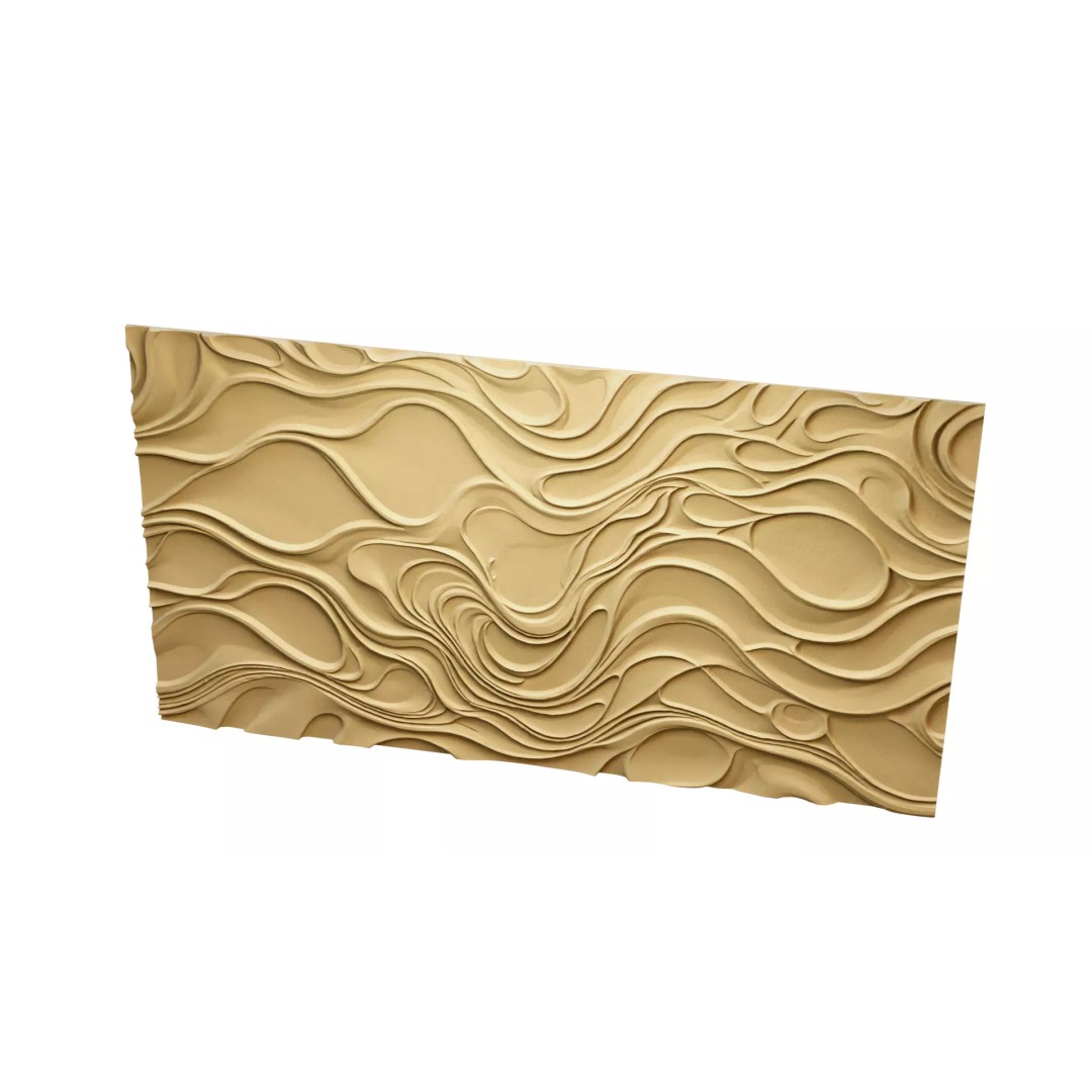 Modern Panel Wall Decor 3D Model – Artistic Relief for CNC & 3D Printing - View 8