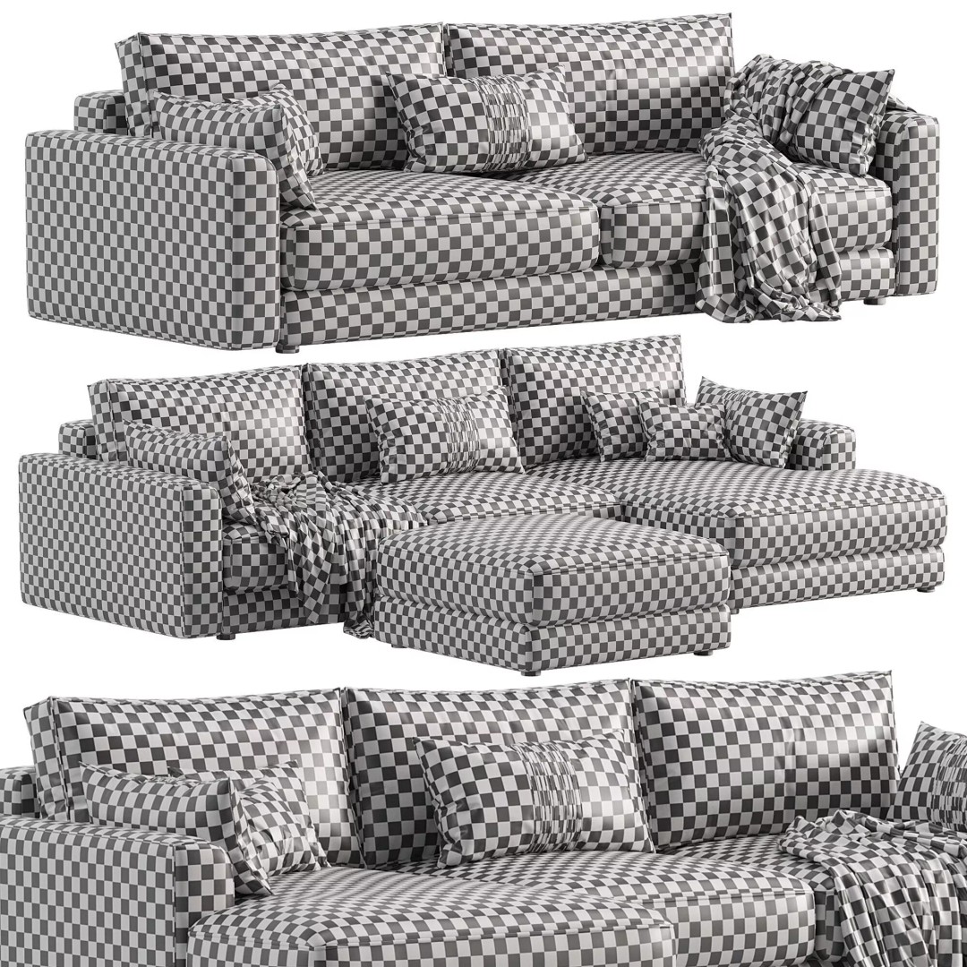 Livingroom Cloud Sherlock Corner Sofa Bed 3D Model – High Poly, OBJ, 3Ds Max