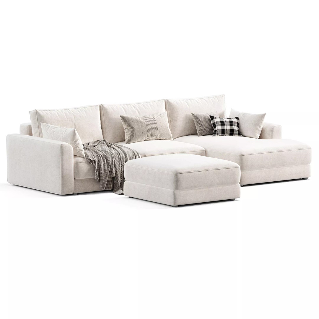 Livingroom Cloud Sherlock Corner Sofa Bed 3D Model – High Poly, OBJ, 3Ds Max - View 3