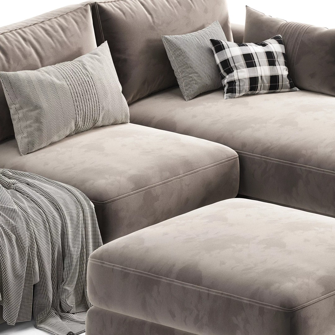 Livingroom Cloud Sherlock Corner Sofa Bed 3D Model – High Poly, OBJ, 3Ds Max - View 7