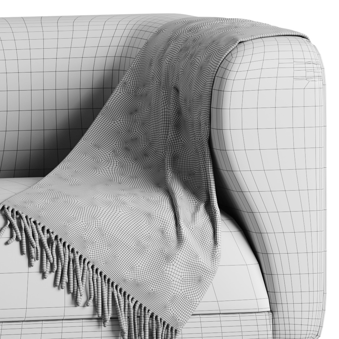 Veneto Velvet Poudre Armchair 3D Model – Modern Comfortable Chair, FBX
