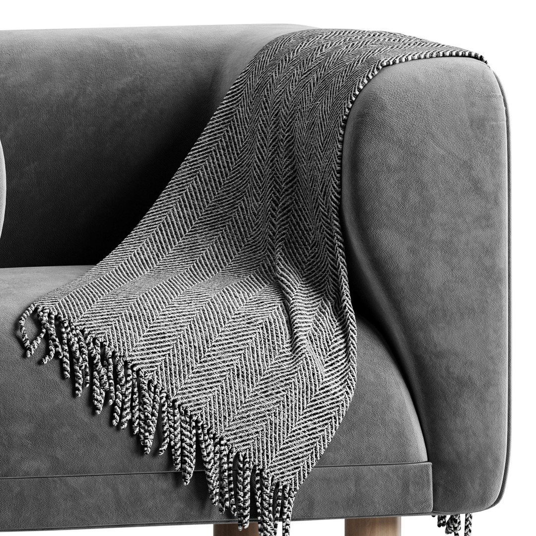 Veneto Velvet Poudre Armchair 3D Model – Modern Comfortable Chair, FBX - View 5