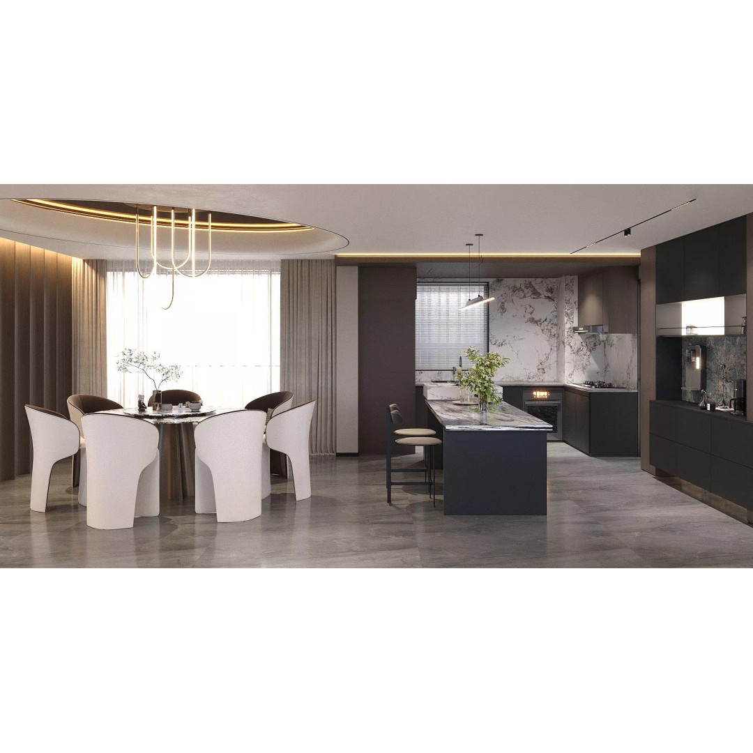 Italian Style Living and Dining Room 3D Model – Luxurious Interior Asset, FBX - View 4