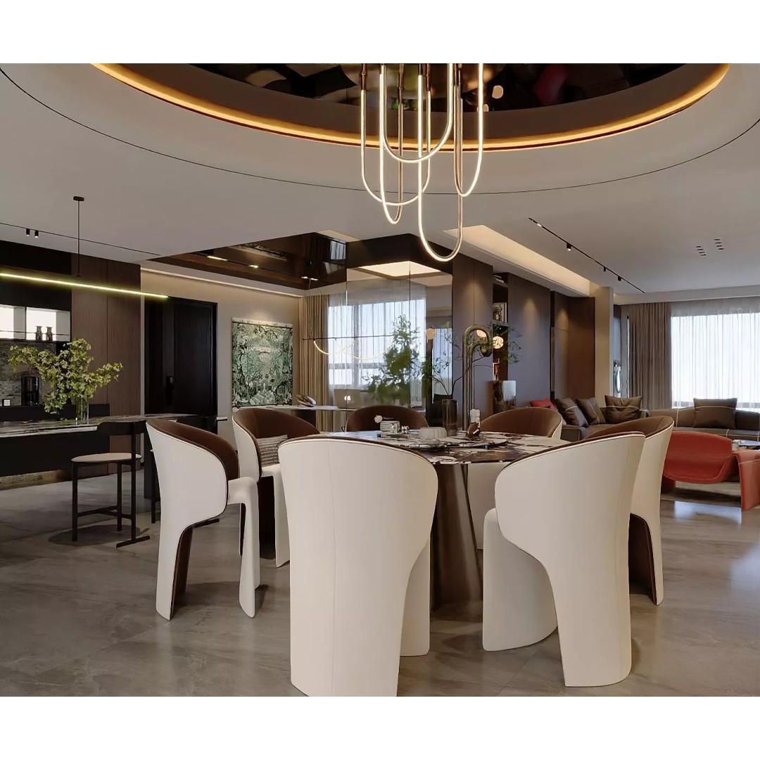 Italian Style Living and Dining Room 3D Model – Luxurious Interior Asset, FBX - View 8
