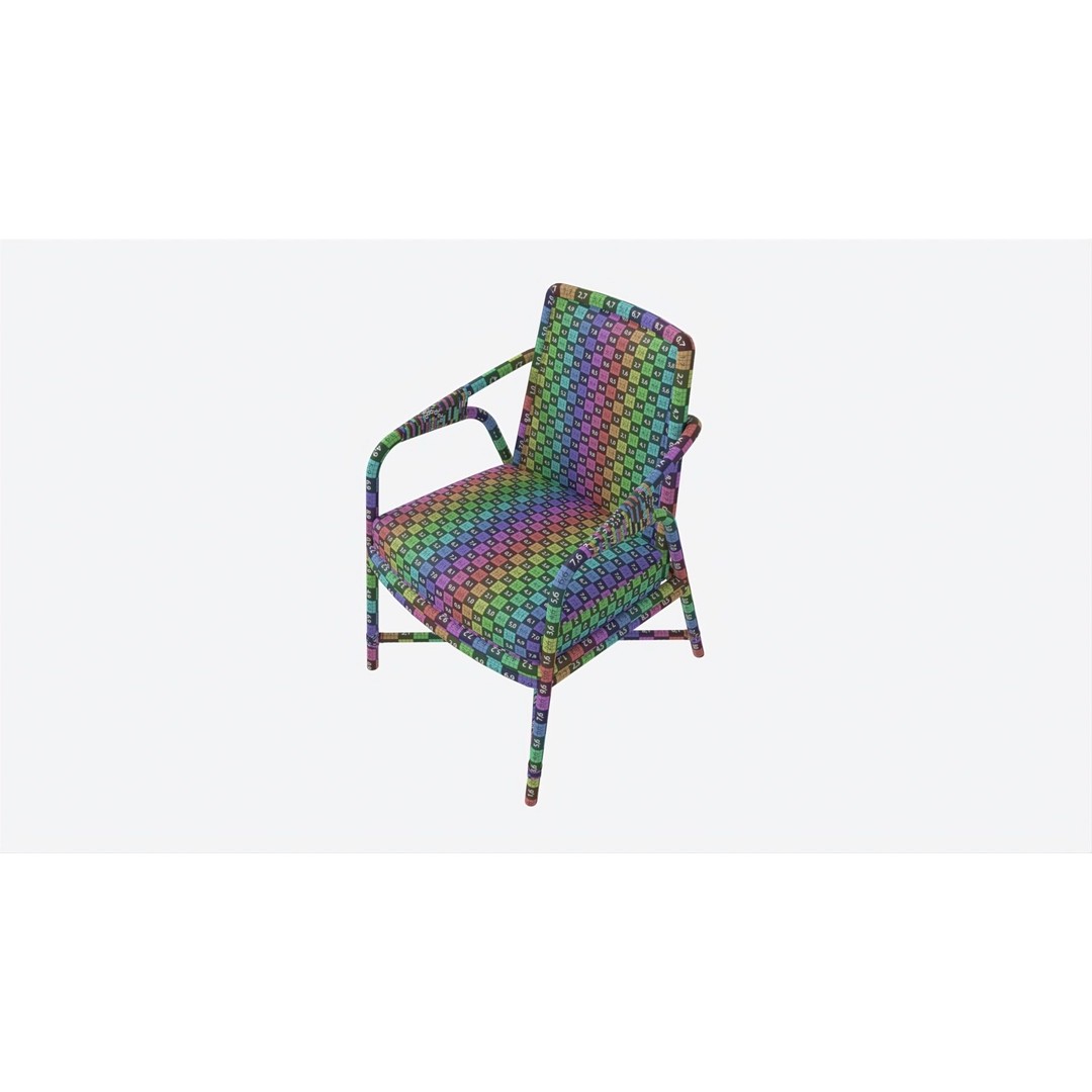 Baker Knot Armchair 3D Model – PBR Textured, FBX, Game-Ready - View 11