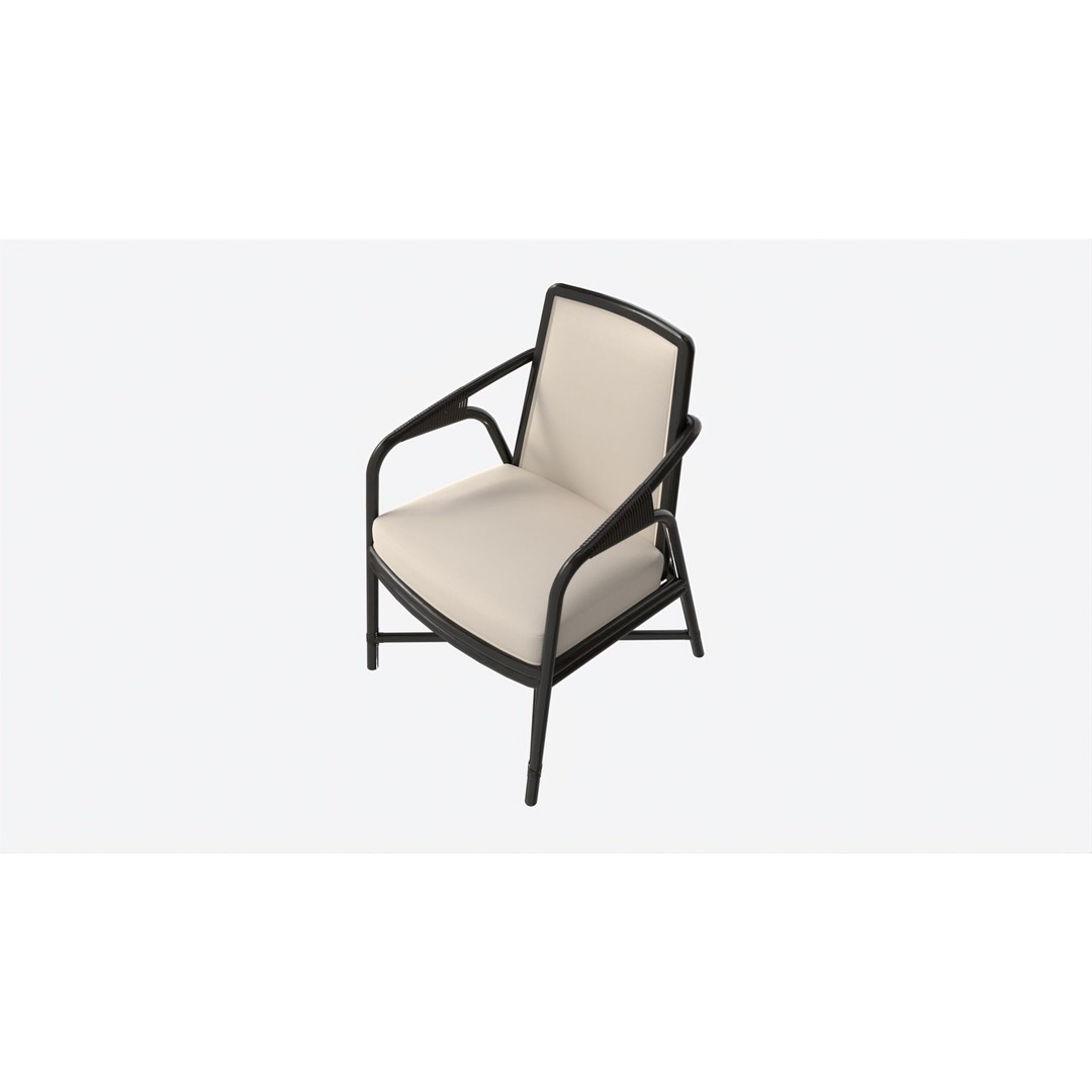 Baker Knot Armchair 3D Model – PBR Textured, FBX, Game-Ready - View 3