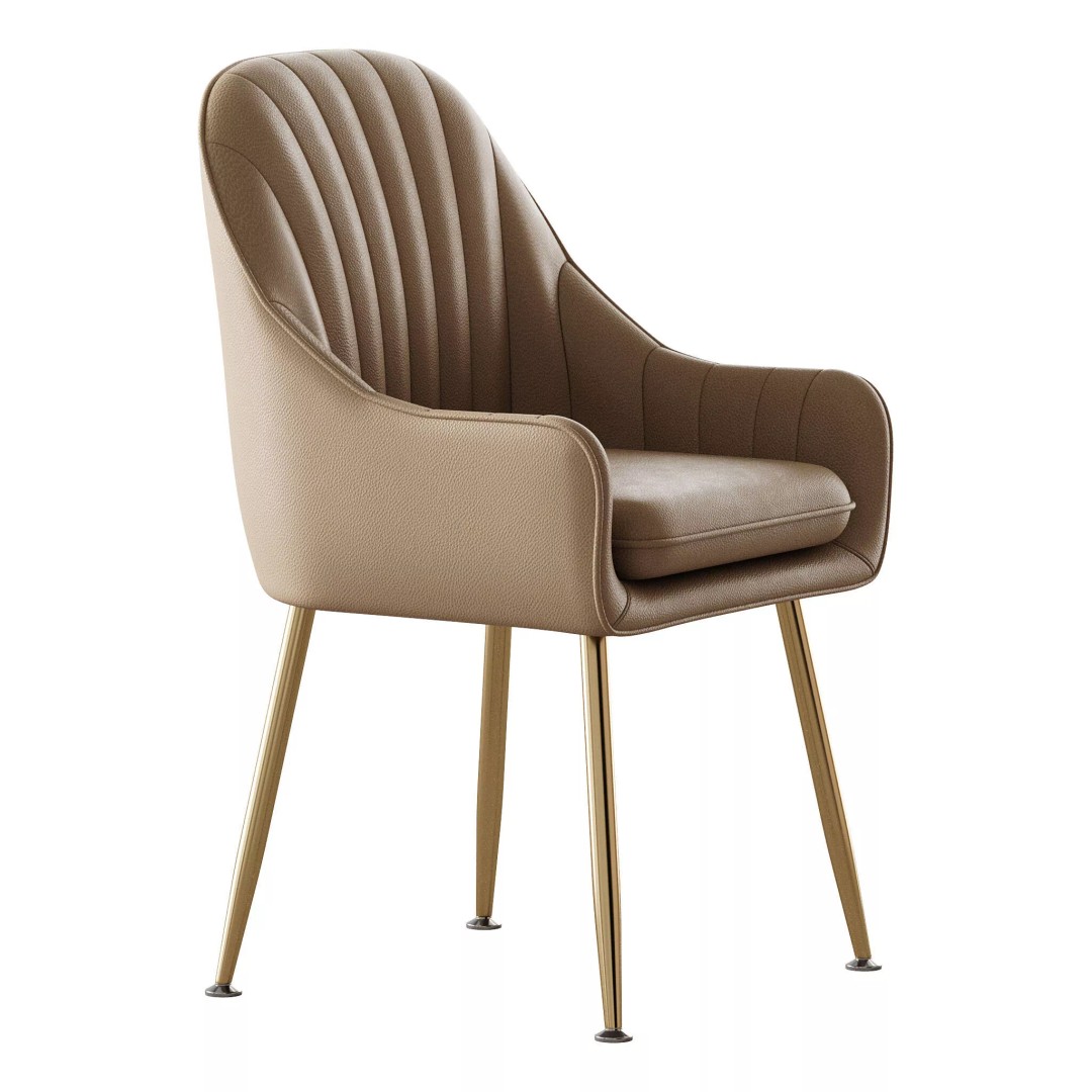 Scandinavian Dining Chair 3D Model – Elegant Upholstered Design, FBX - View 14