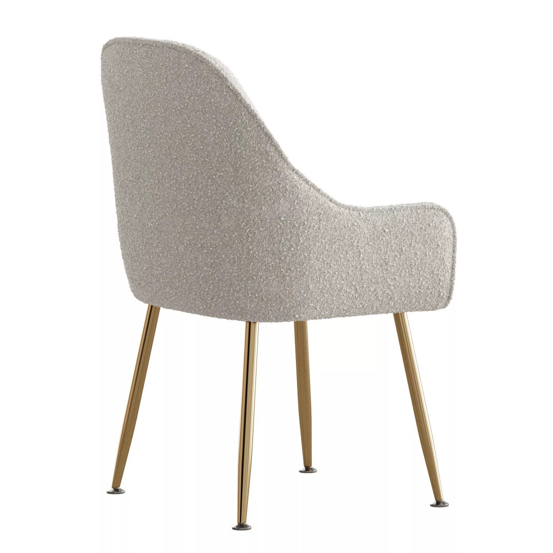 Scandinavian Dining Chair 3D Model – Elegant Upholstered Design, FBX - View 7