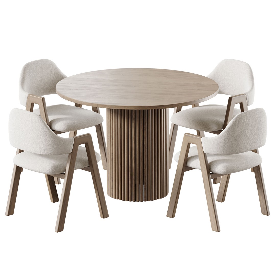 BAKERGO Dining Table 3D Model – Round Scandinavian Design, FBX - View 10