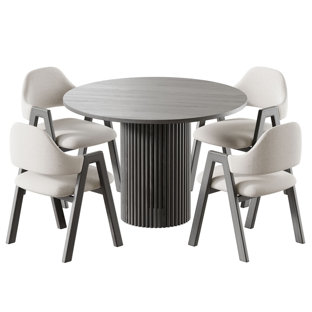 BAKERGO Dining Table 3D Model – Round Scandinavian Design, FBX - View 11