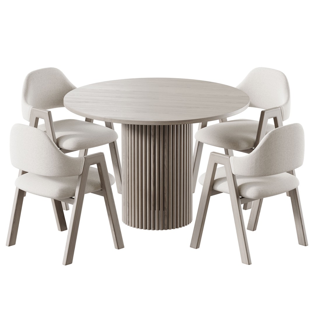 BAKERGO Dining Table 3D Model – Round Scandinavian Design, FBX - View 12