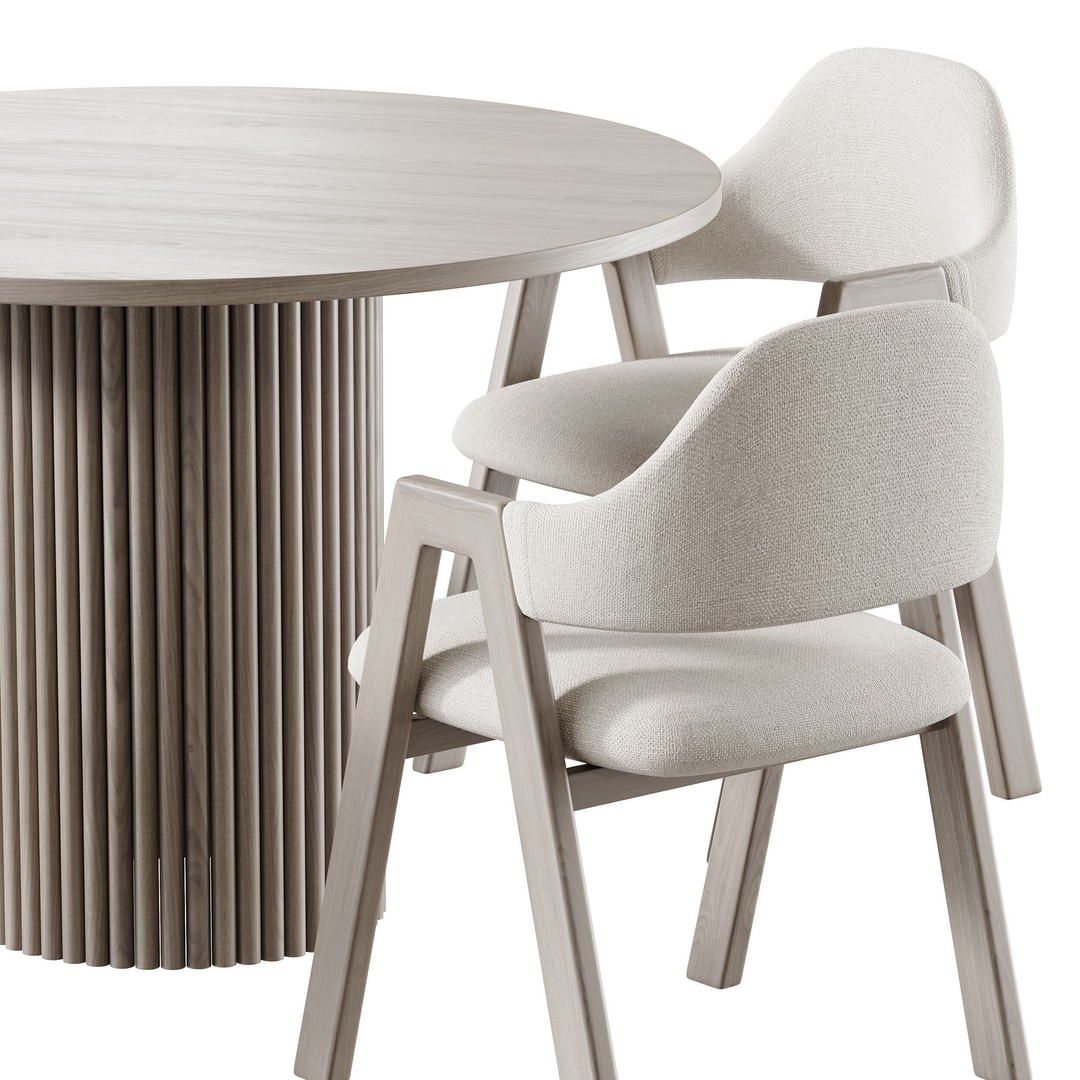 BAKERGO Dining Table 3D Model – Round Scandinavian Design, FBX - View 13
