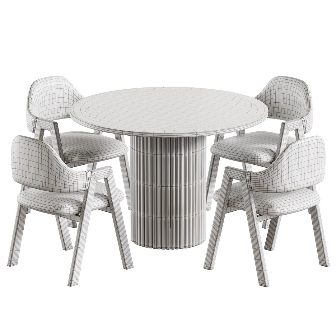 BAKERGO Dining Table 3D Model – Round Scandinavian Design, FBX - View 15