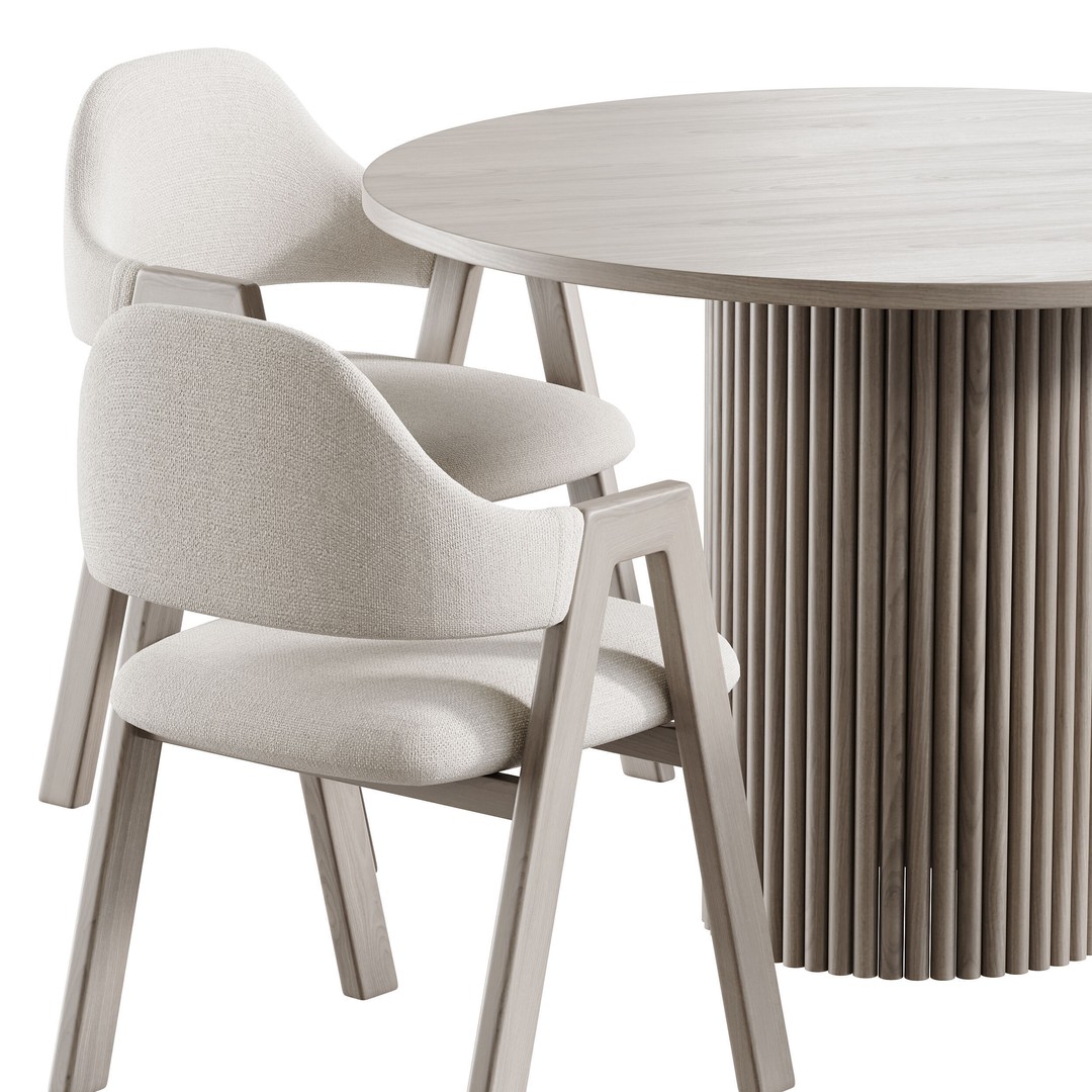 BAKERGO Dining Table 3D Model – Round Scandinavian Design, FBX - View 5