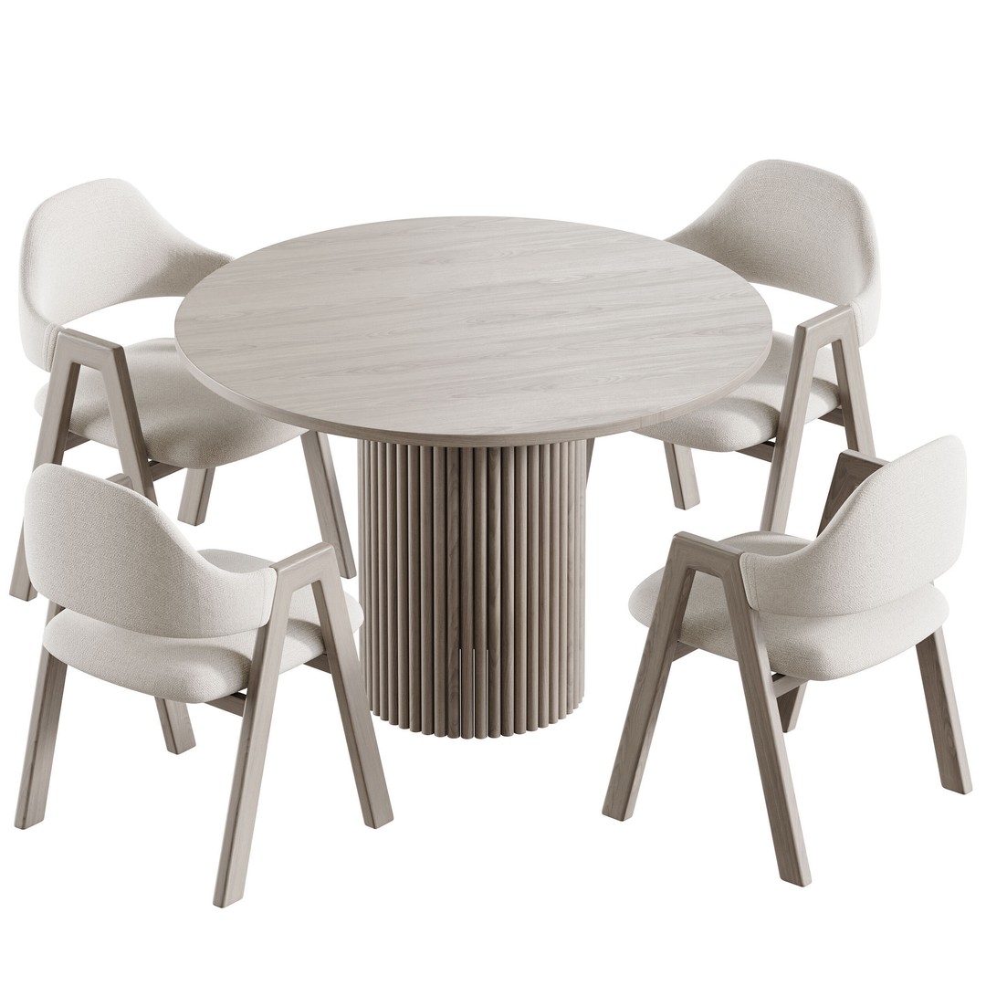 BAKERGO Dining Table 3D Model – Round Scandinavian Design, FBX - View 6