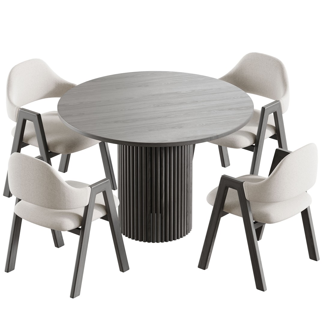BAKERGO Dining Table 3D Model – Round Scandinavian Design, FBX - View 8