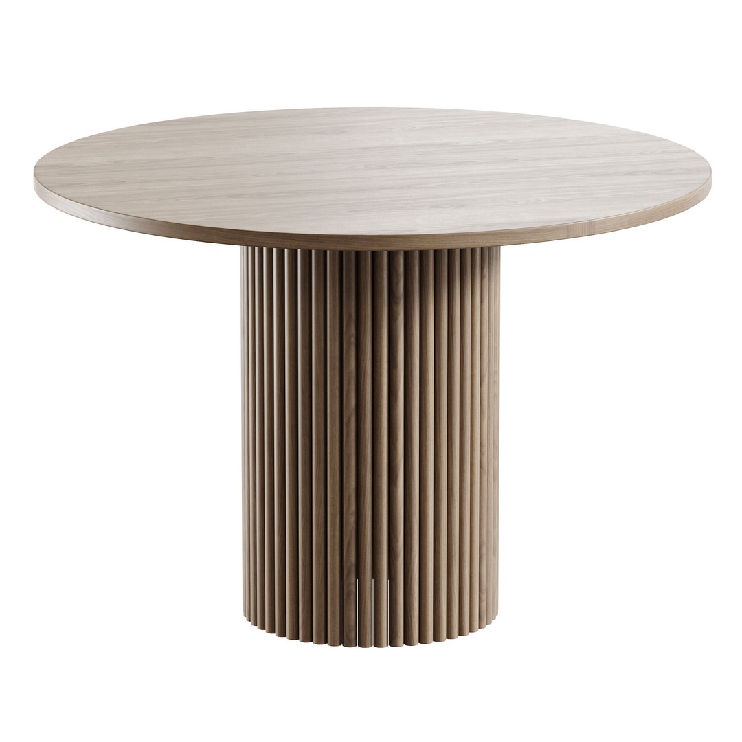 BAKERGO Dining Table 3D Model – Round Scandinavian Design, FBX - View 9