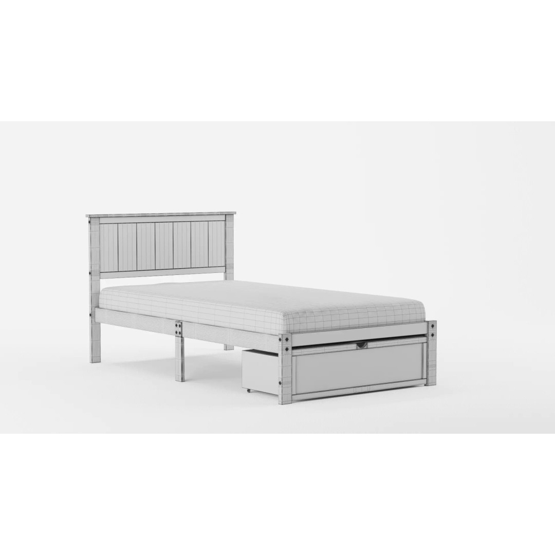 Boston Platform Bed 3D Model – Contemporary Furniture, PBR Textures, FBX
