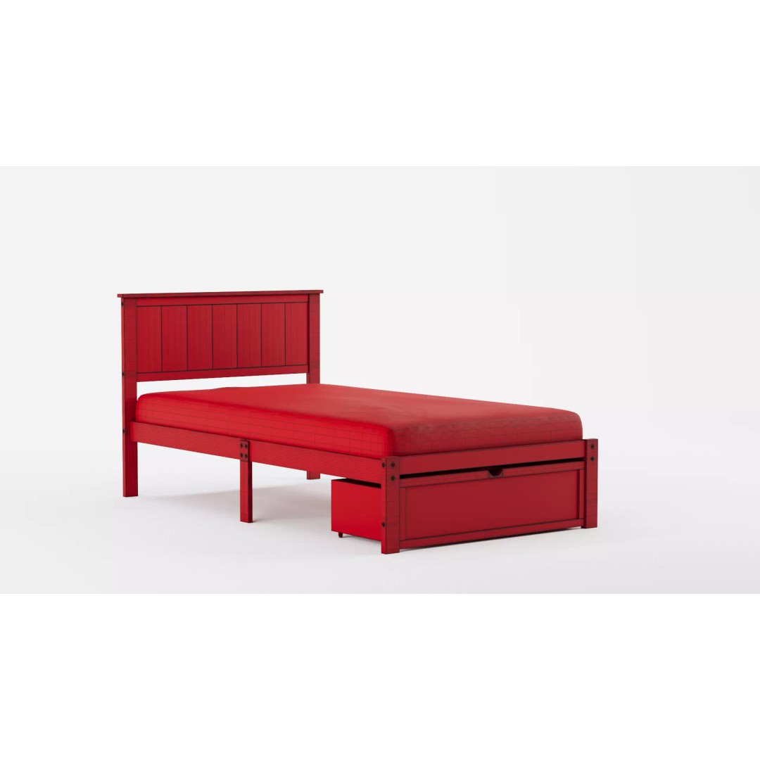 Boston Platform Bed 3D Model – Contemporary Furniture, PBR Textures, FBX - View 13