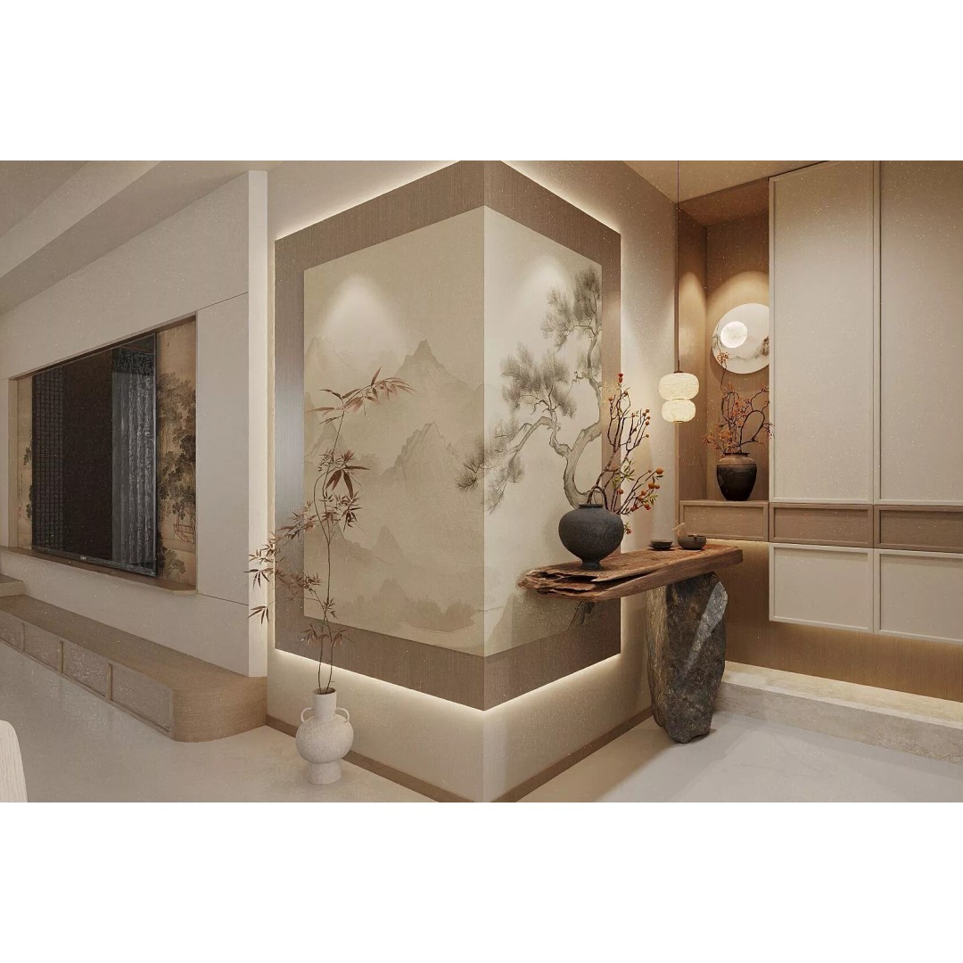 Wabi-Sabi Villa Living Room 3D Model – Modern Interior, FBX, Blender - View 6