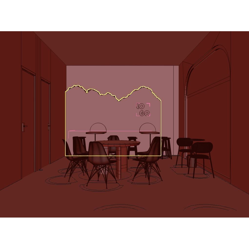 Coffee Shop Interior 3D Model – Low Poly Cafe Design for Visualization - View 11