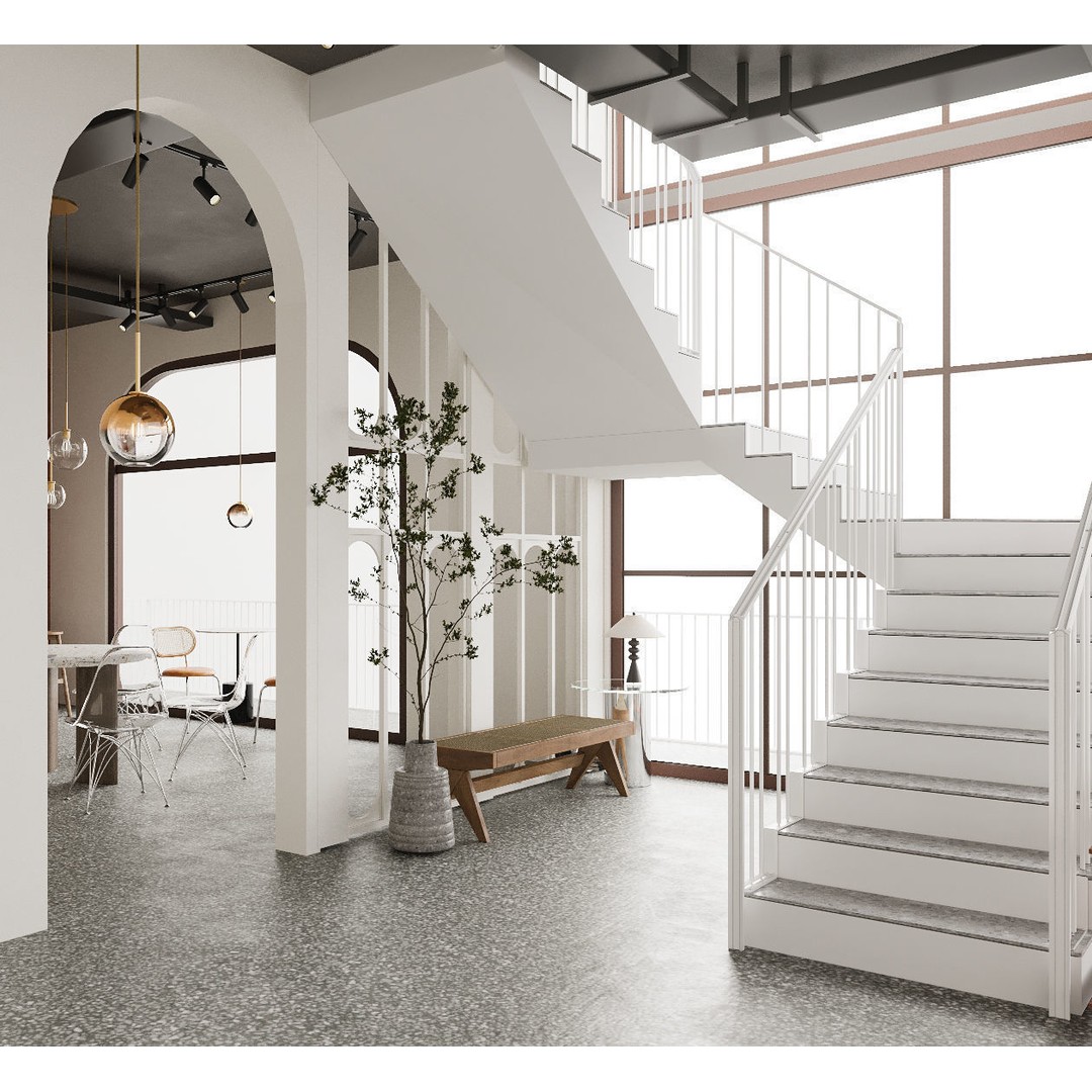 Coffee Shop Interior 3D Model – Low Poly Cafe Design for Visualization - View 7